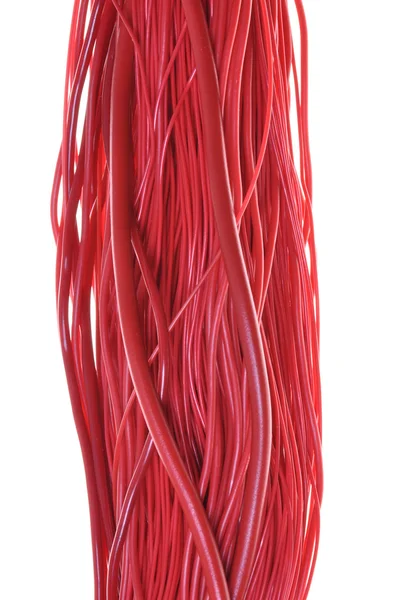 Réseau Internet abstrait, câbles rouges — Photo