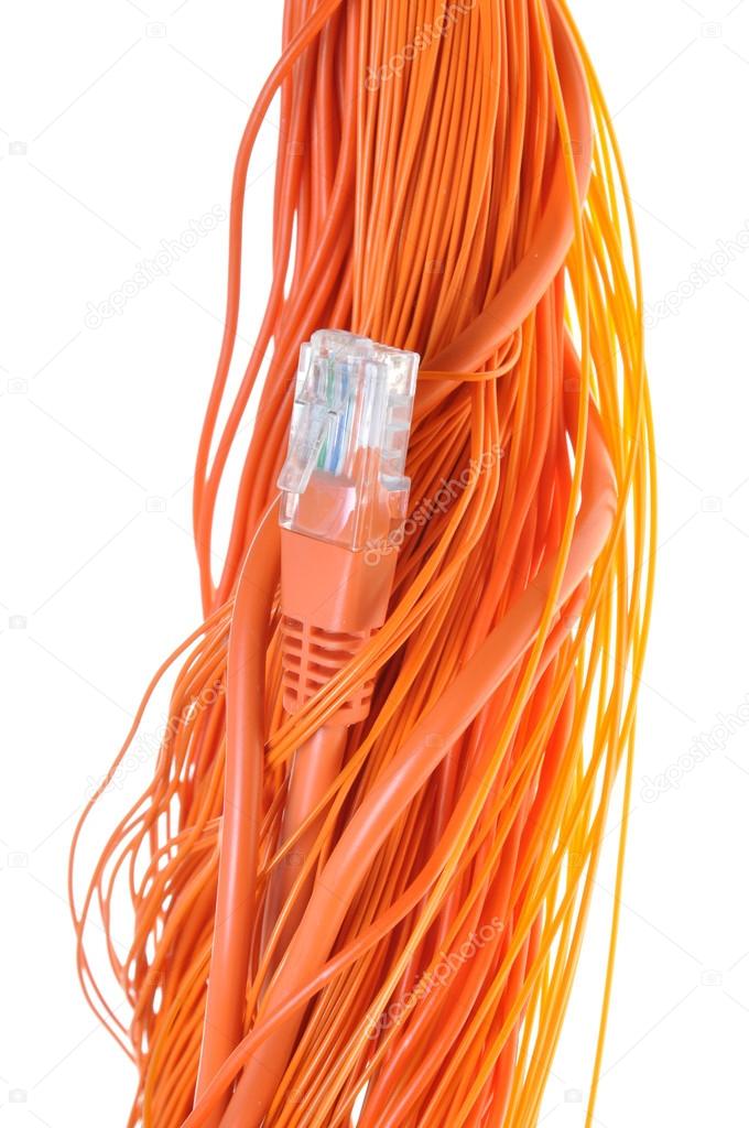 Abstract comouter network, orange cables