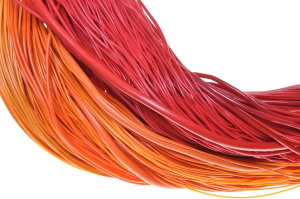 Cables de red naranja y rojo — Foto de Stock