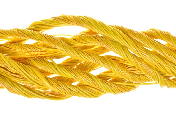 Yellow computer cables — Stock Photo, Image