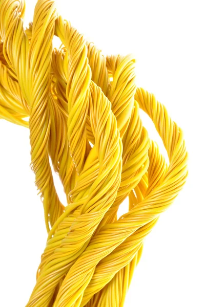 Yellow computer cables — Stock Photo, Image