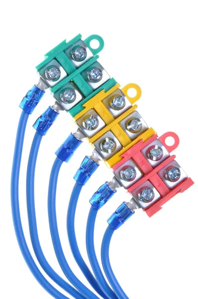 Installation elektriska kablar med plint — Stockfoto