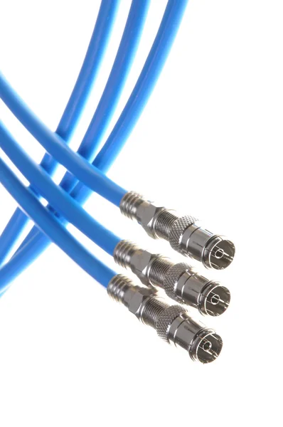 Coaxiale kabels met connectoren — Stockfoto