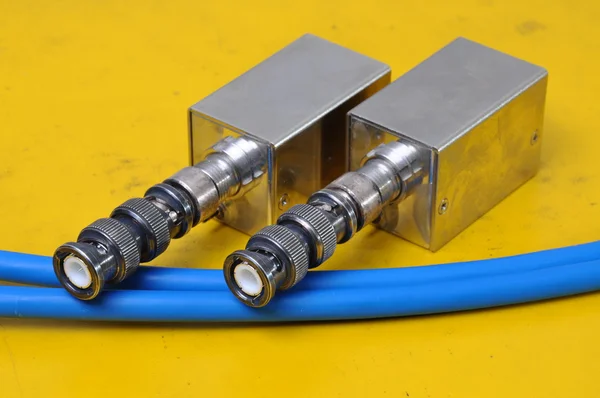 Kullanılan bnc konnektörler — Stok fotoğraf