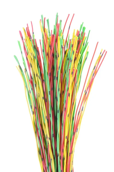 Vícebarevné počítačové kabely — Stock fotografie