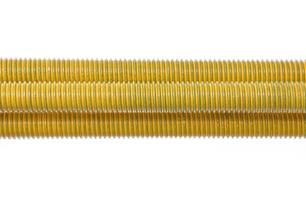 Yellow long threaded rod — Stock Photo, Image