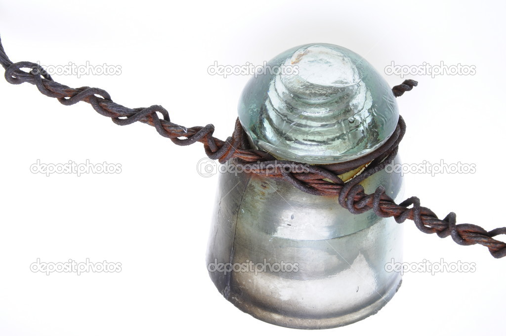 Old insulator for telecommunication lines