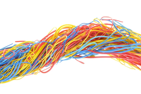 Câbles emmêlés dans les réseaux de télécommunications — Photo