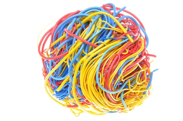 Мяч запутанных кабелей — стоковое фото