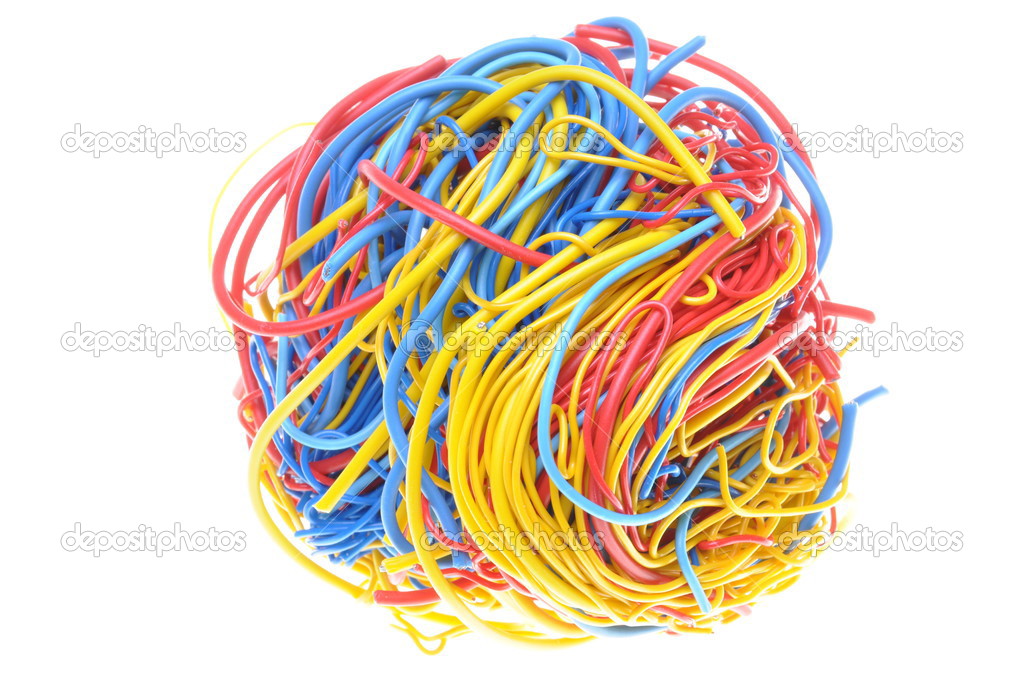 Ball of tangled cables