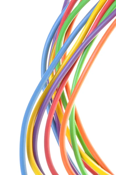 Los cables eléctricos de color — Foto de Stock