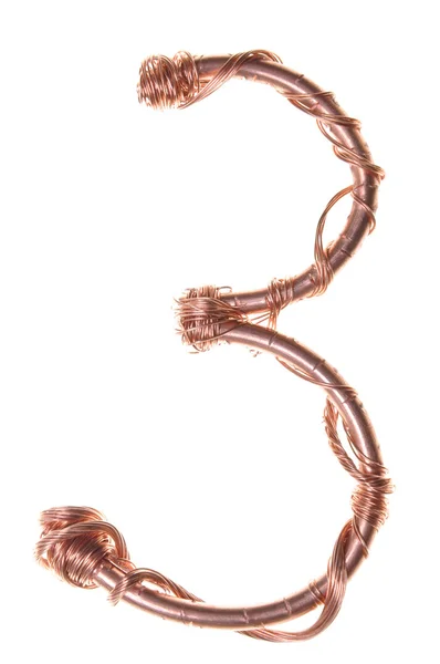 Twisted copper wire number three — Stock Photo, Image