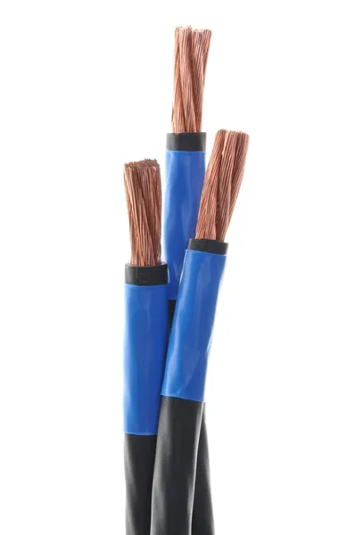 Vymazané měděné kabely — Stock fotografie