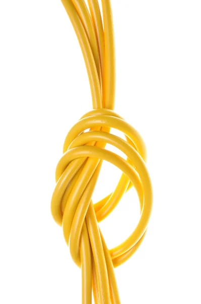 Yellow electrical cables with loop — Stock Photo, Image