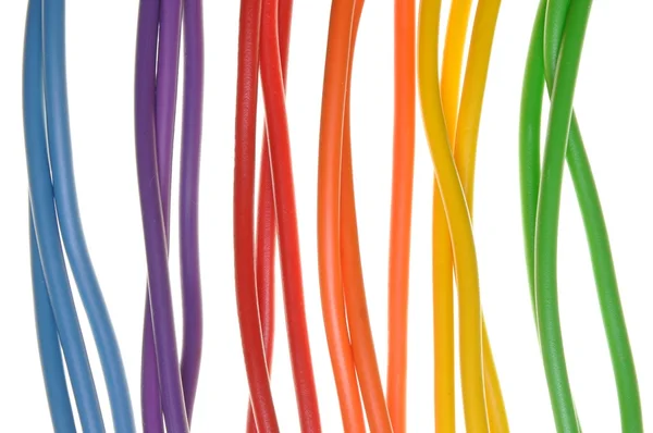 Bundles of electric computer cables — Stock Photo, Image