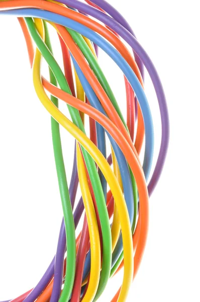 Bundles of electric computer cables — Stock Photo, Image