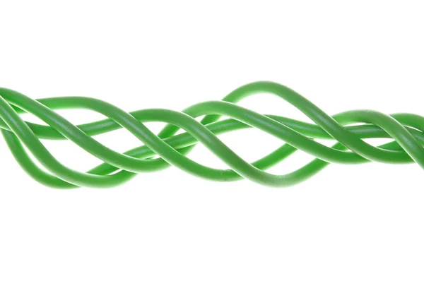 Зеленые кабели питания — стоковое фото