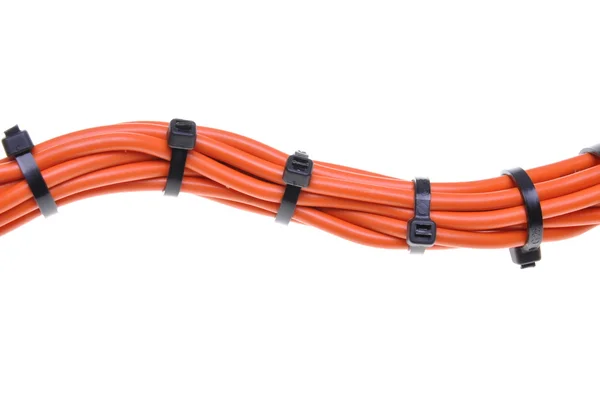 Stromversorgungskabel mit Kabelbindern — Stockfoto
