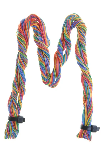 Colorful wire in the shape of the letter M — Stock Photo, Image