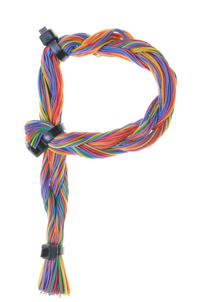 P harfi şeklinde renkli tel — Stok fotoğraf