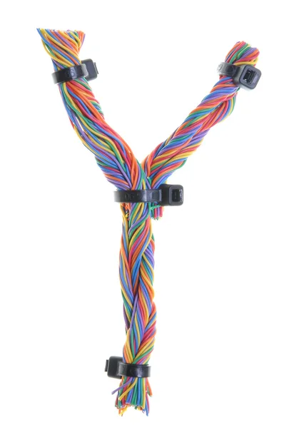 Colorful wire in the shape of the letter Y — Stock Photo, Image