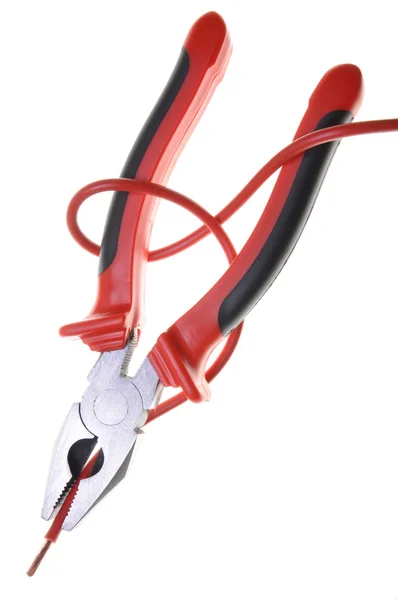 Electrical tools, pliers cut the cable — Stock Photo, Image