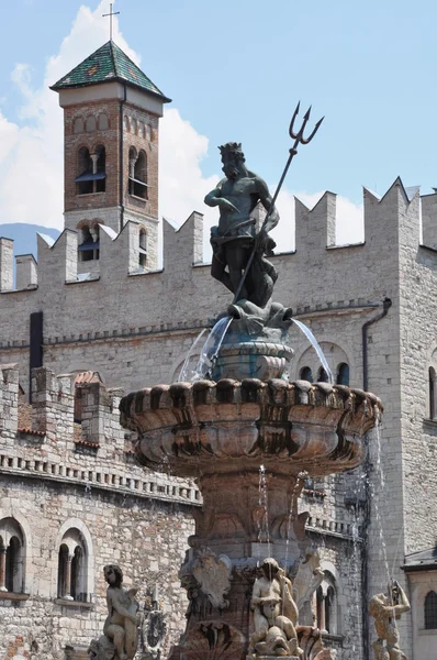 Fountain of Neptune, Trento — Stock Photo, Image
