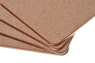 Cork mat kahverengi kenarlığı ile