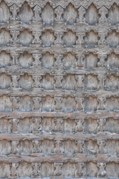 Fából készült ajtó a templom sant'anastasia, Verona — Stock Fotó