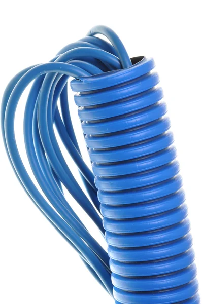Mavi oluklu boru ve kablo — Stok fotoğraf