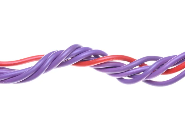 Gekleurde draden gebruikt in elektrische netwerken — Stockfoto