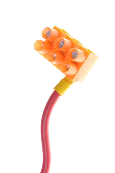 Installation elektrischer Kabel mit Klemmleiste — Stockfoto