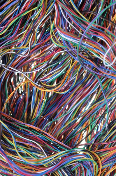 Rede de cabos de telecomunicações — Fotografia de Stock