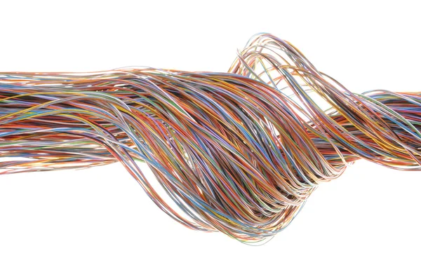 Colorful cable of telecommunication network — Stock Photo, Image