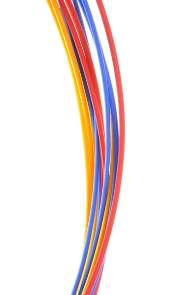 Colored wires used in electrical and computer networks — Stock Photo, Image