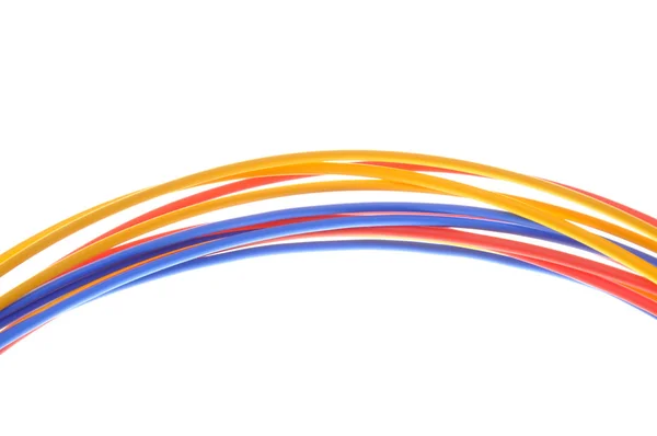 Colored wires used in electrical and computer networks — Stock Photo, Image