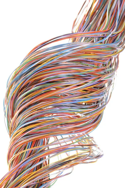 Cavo colorato della rete di telecomunicazione — Foto Stock