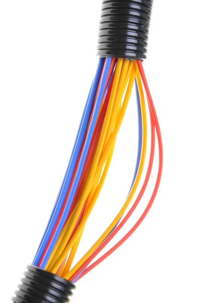 Gegolfd pijp met kabels — Stockfoto