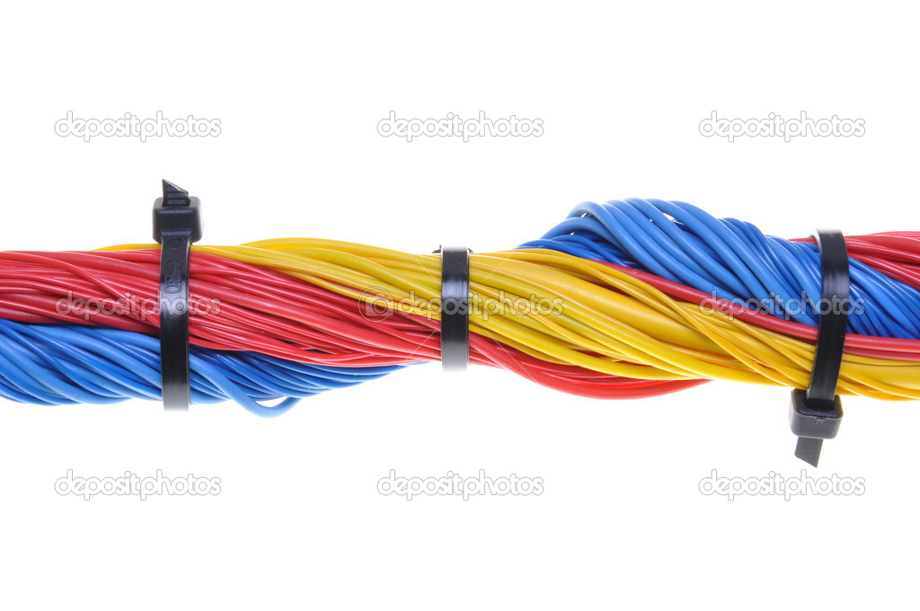 Electrical wires with cable ties