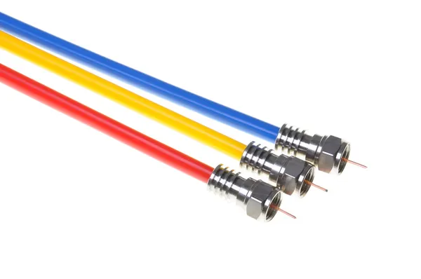 Coaxial cables with connectors — Stock Photo, Image