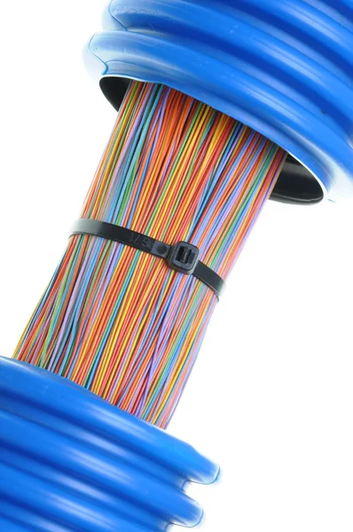 Rury falistej z kablami — Zdjęcie stockowe