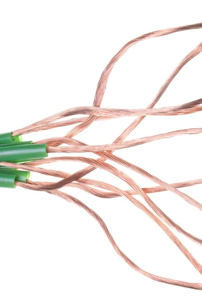 Energía verde, cable de cobre en el tubo verde —  Fotos de Stock