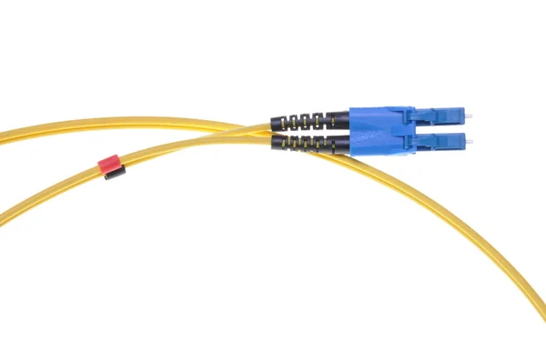 Single mode patch cord LC with blue SC double connector — Stock Photo, Image