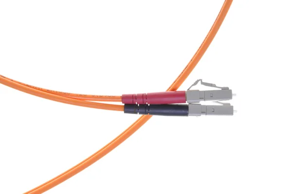 Çoklu mod yama kablosu lc ile blue sc çift bağlamak — Stok fotoğraf