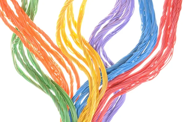 Colored computer cables — Stock Photo, Image