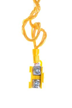 Electric power distribution cable with terminal block clipart