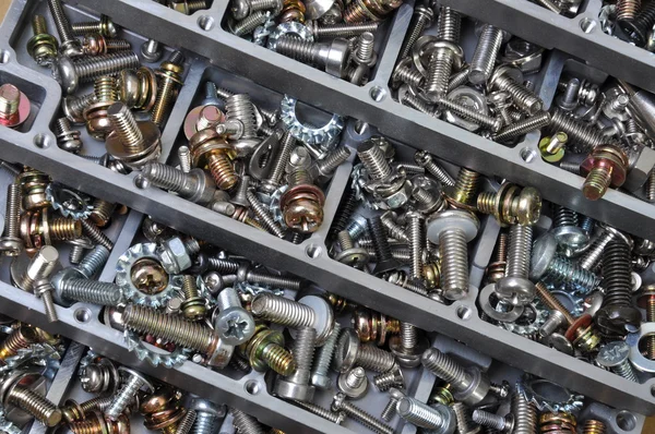 Nuts and bolts components for mounting — Stock Photo, Image