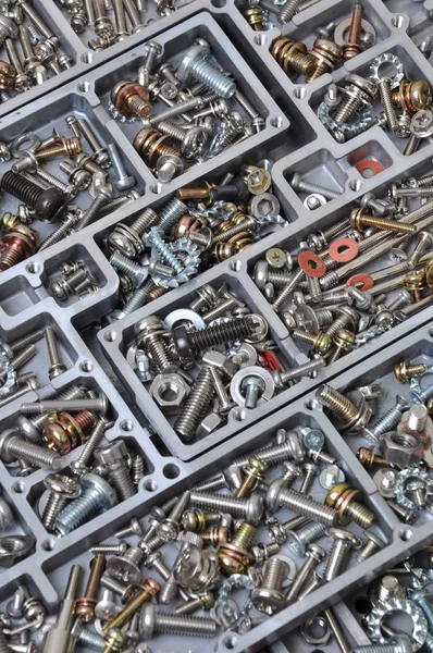 Nuts and bolts components for mounting — Stock Photo, Image