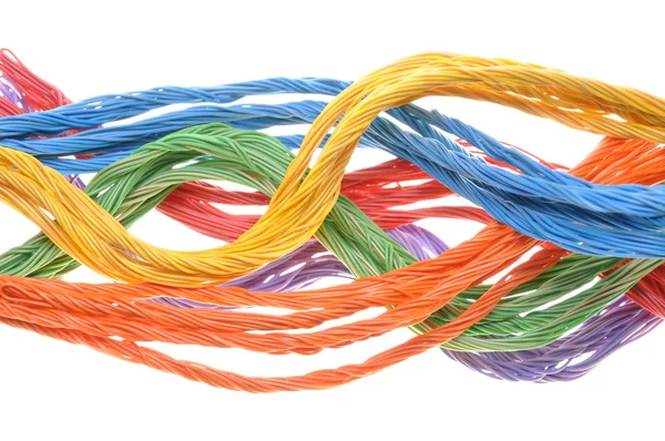 Цветной компьютерный кабель — стоковое фото