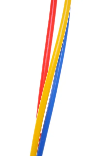 Colored cables used in electrical and computer networks — Stock Photo, Image